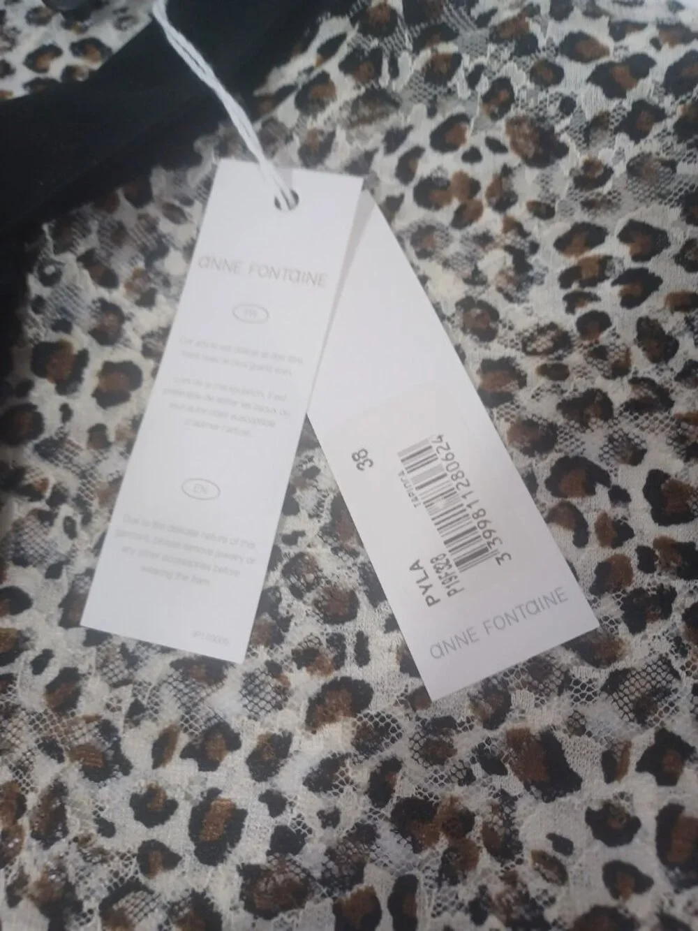 NWT Anne Fontaine Paris Pyla Leopard Cheetah Semi Sheer Print Mesh Top EU 38 US